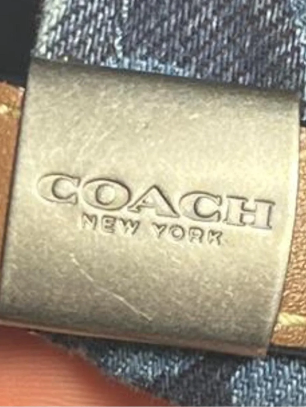 Coach Light Blue Signature Pattern Men's Baseball Cap